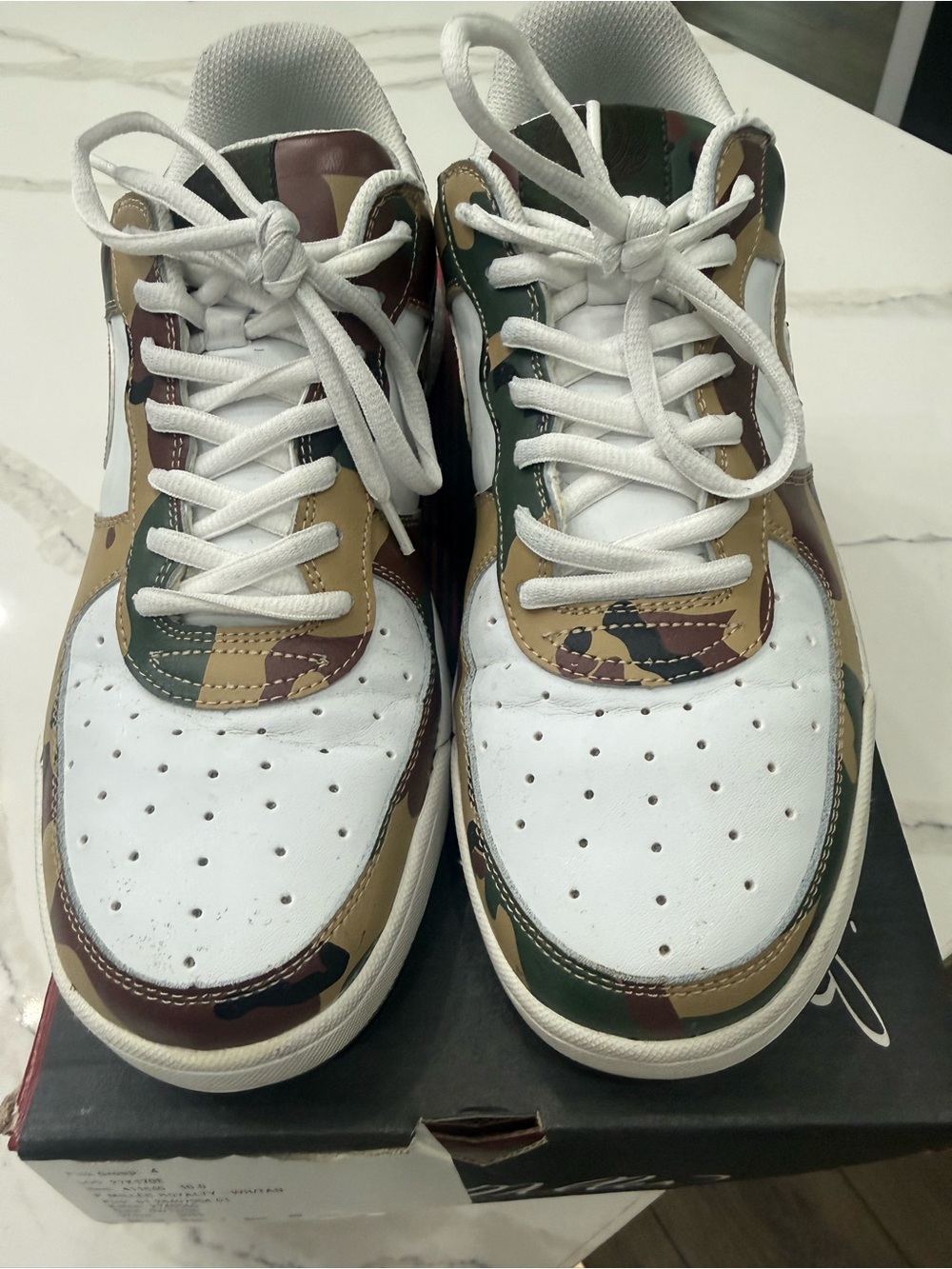 P.Miller aka Master P -White & Camo Low-Top Sneakers
